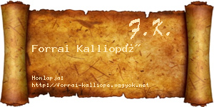 Forrai Kalliopé névjegykártya